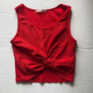 Red Twist Front Crop Top